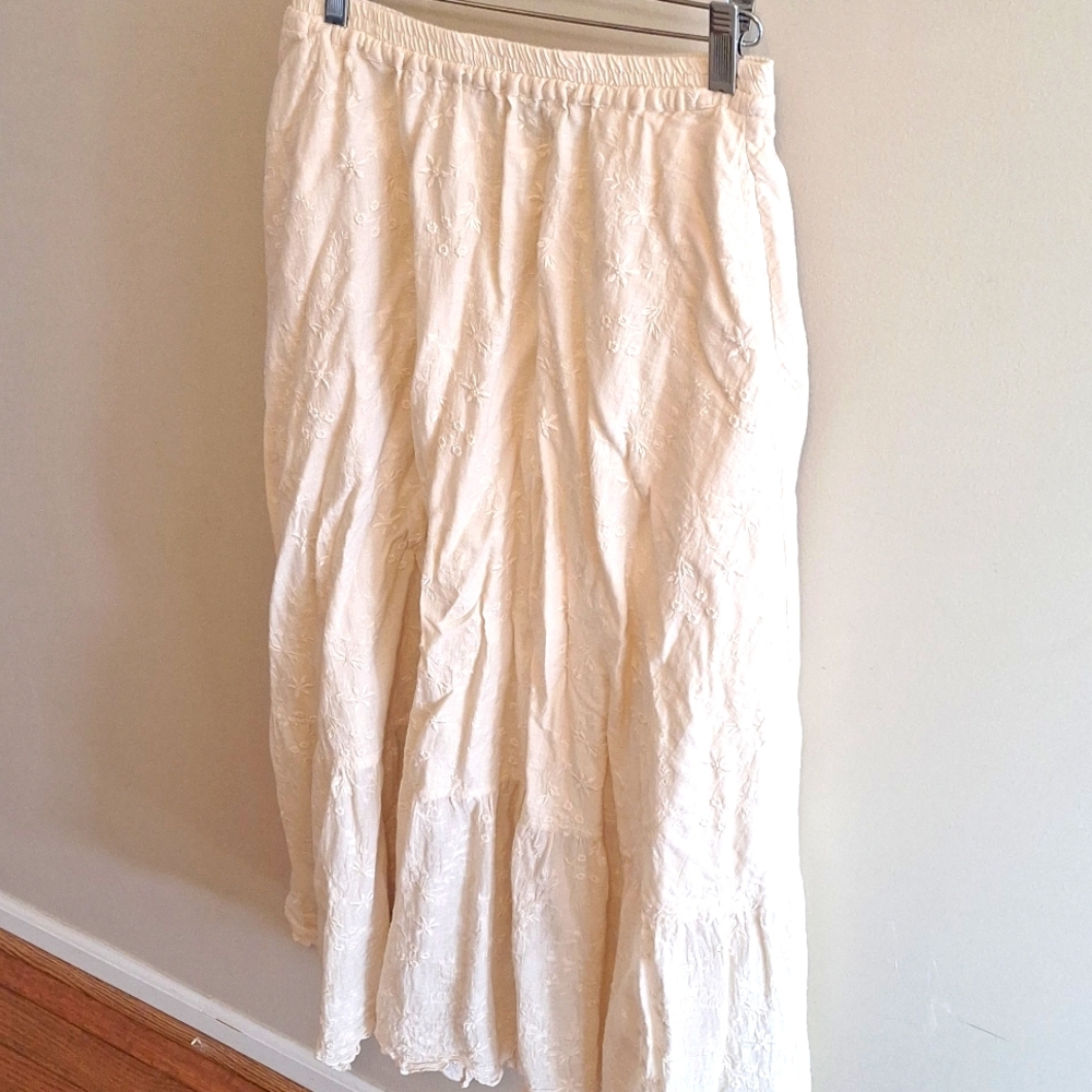 Eskandar 1 floral skirt three tiered